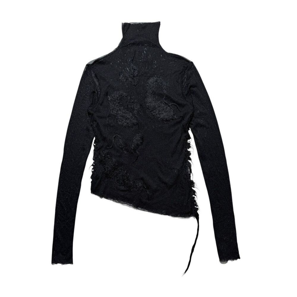 Mesh Stretch Textured Turtleneck - image 1